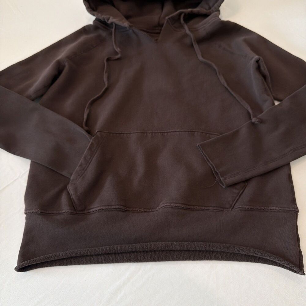 Nili Lotan Womens XS Janie Hoodie Brown Distressed Pullover Luxe Athleisure USA - Picture 3 of 14